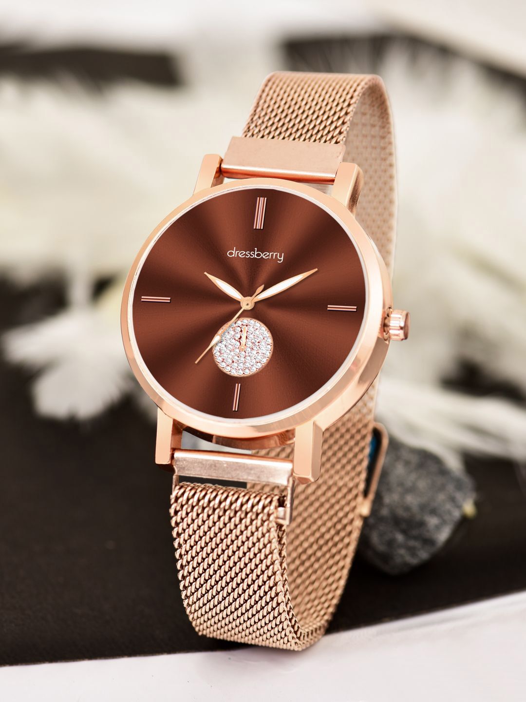 DressBerry Women Dial & Bracelet Style Straps Analogue Watch HOBDB-266-RG-picture-33