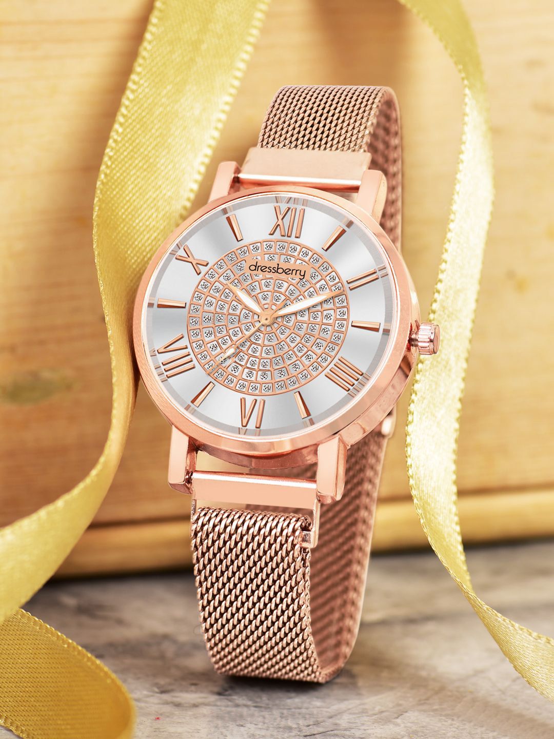 DressBerry Women Embellished Dial & Bracelet Style Straps Analogue Watch-HOBDB-262-RG-picture-30