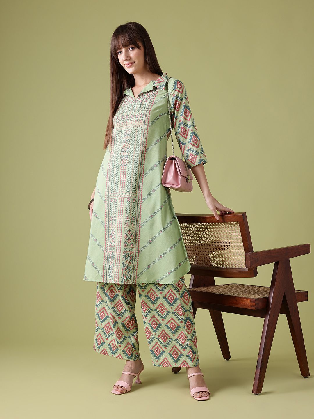 Anouk Ethnic Motifs Print Kurta with Palazzos