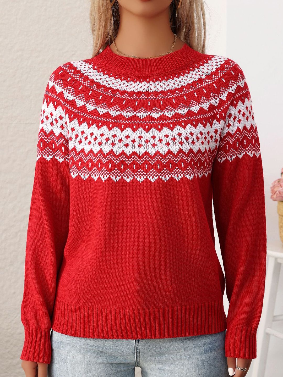 StyleCast x Revolte Women Self Design Pullover Sweaters-picture-37