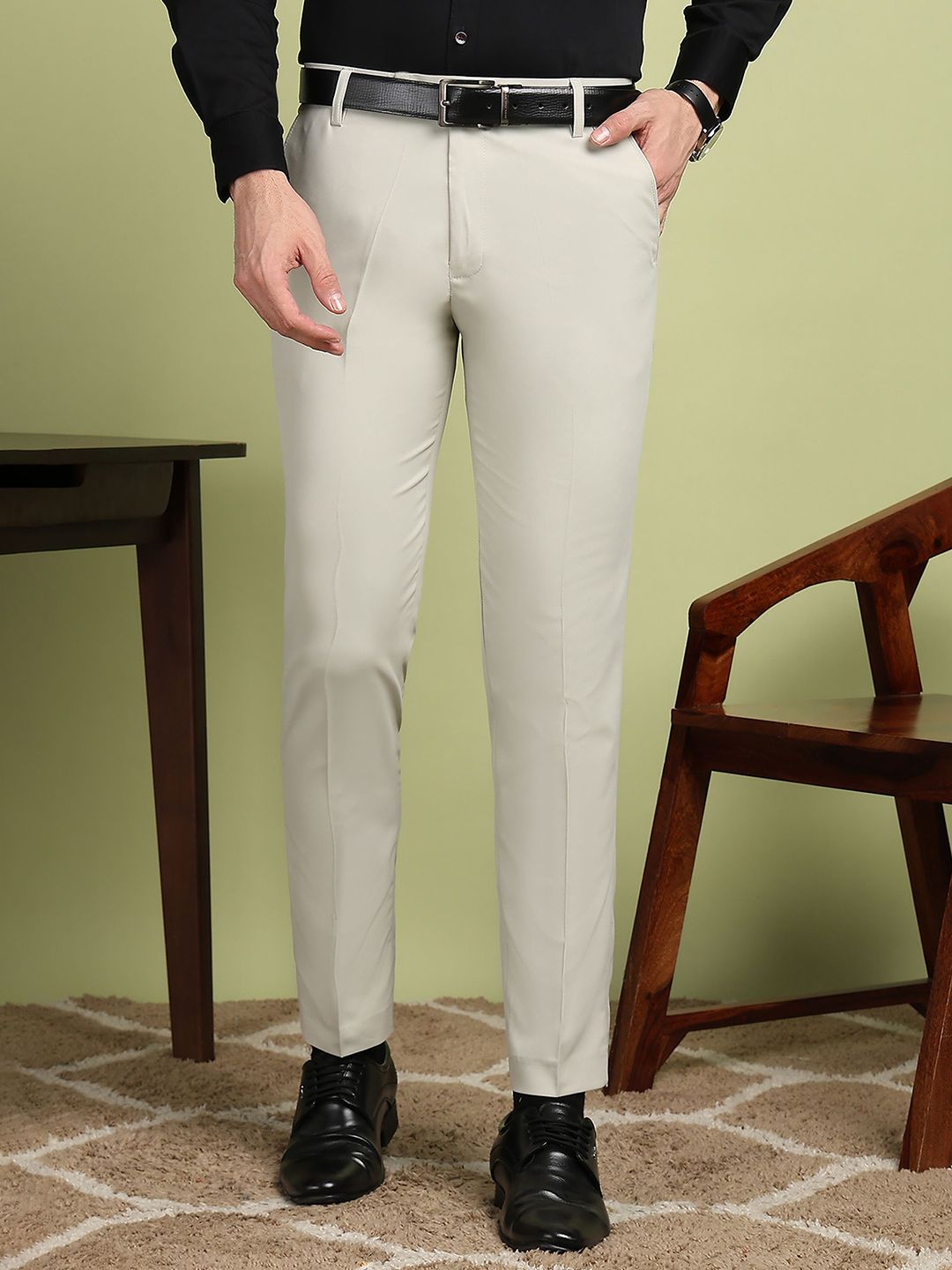 encore by INVICTUS Men Regular Fit Formal Trousers-picture-28