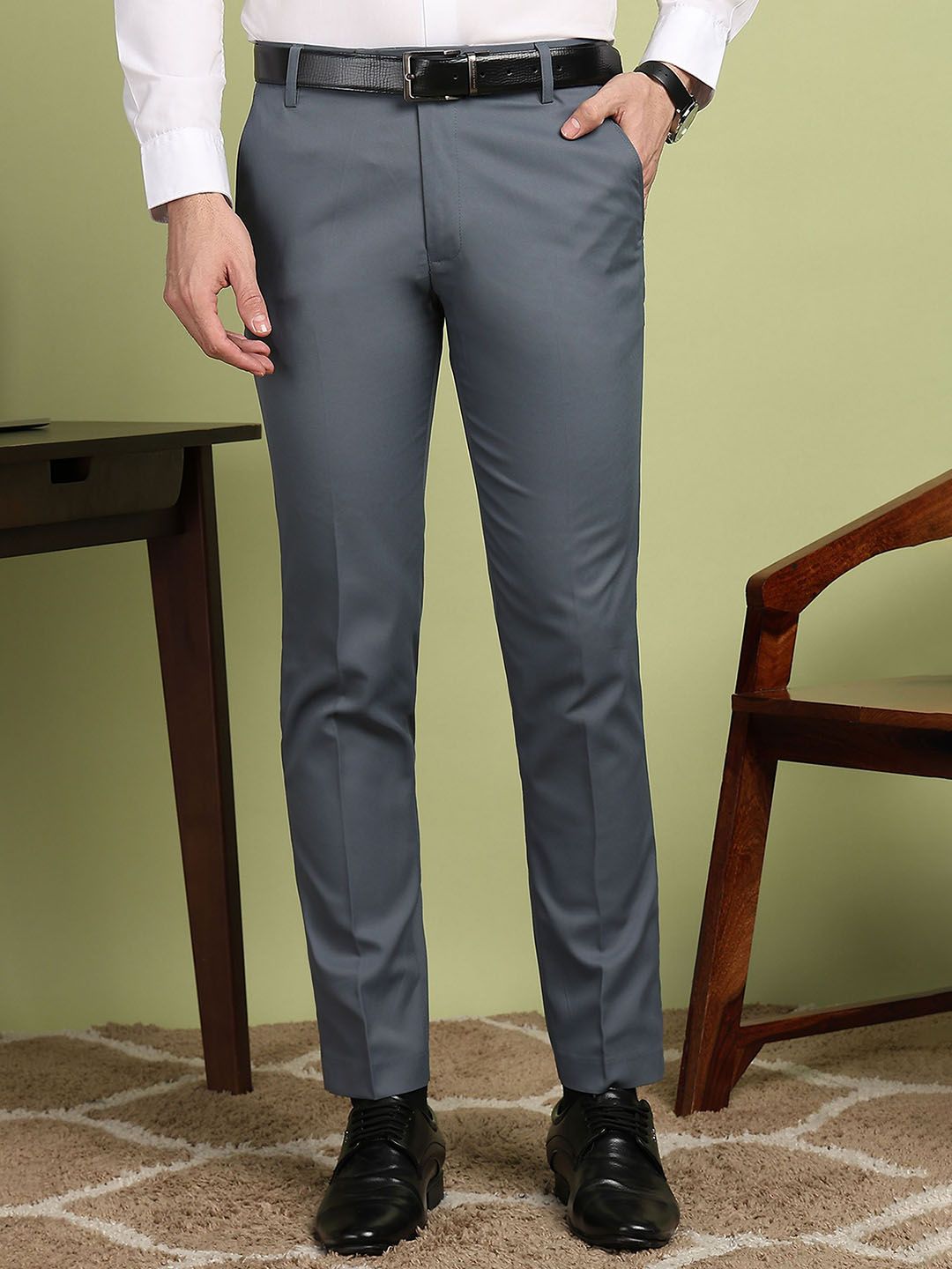 encore by INVICTUS Men Regular Fit Formal Trousers-image-46