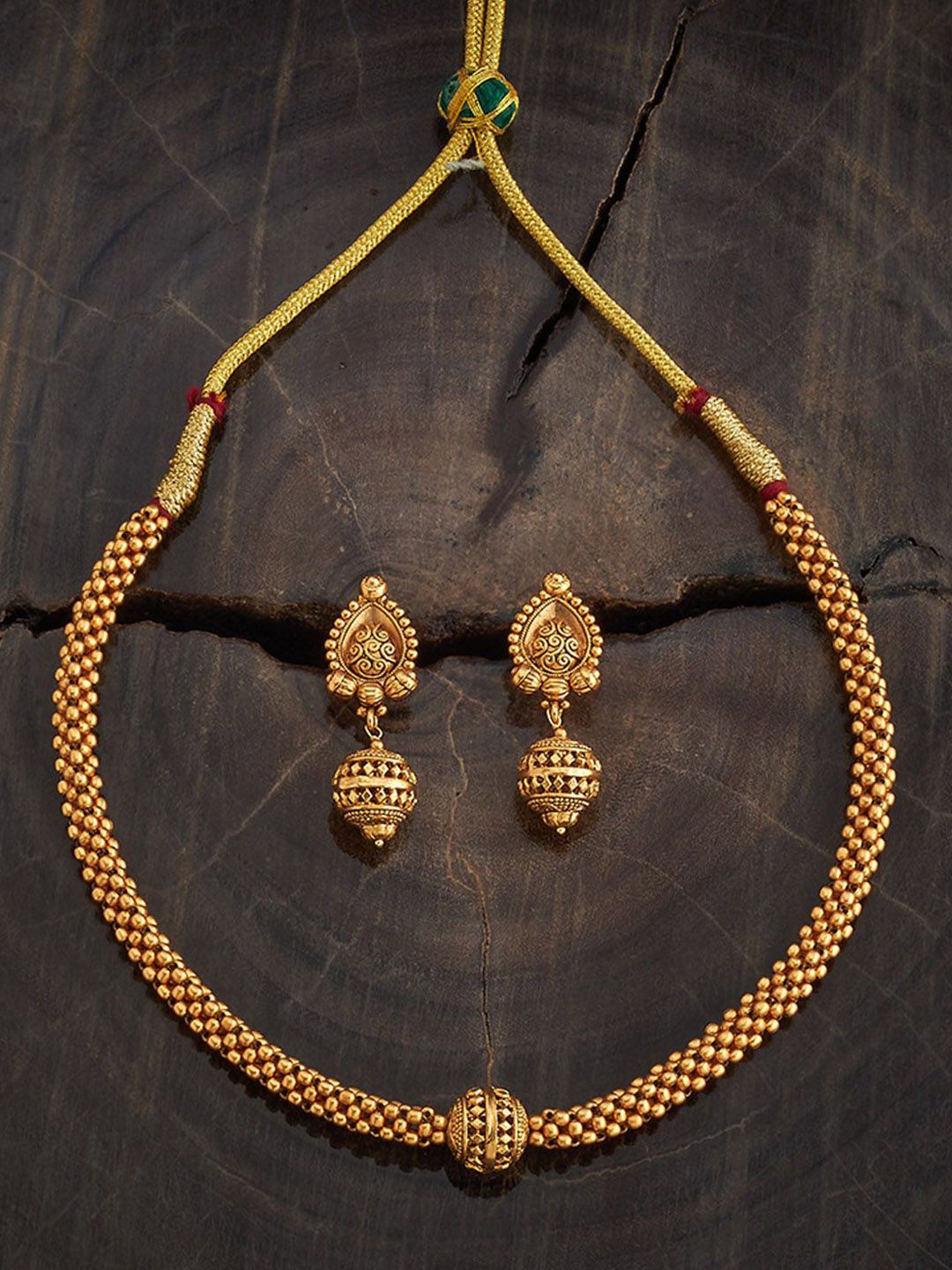 Kushal's Fashion Jewellery Gold-Plated Antique Jewellery Set-picture-11