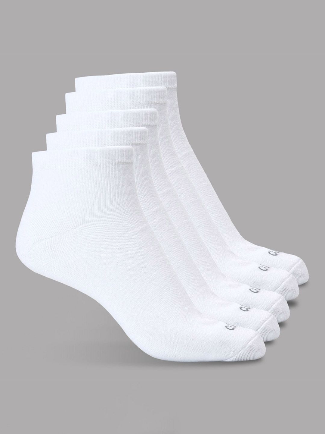 CULT S8 Men Pack Of 5 Ankle Length Cotton Socks White-image-11
