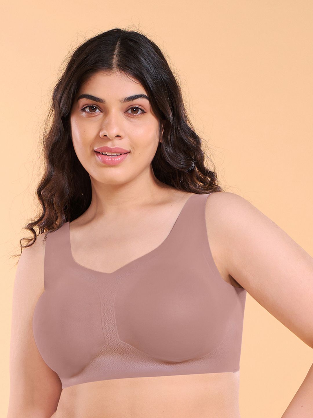 Enamor Full Coverage High SupportSeamless Minimizer Bra-picture-30
