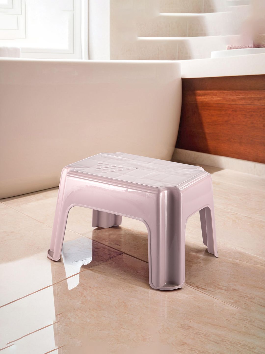 Kuber Industries Pink Strong & Durable Stool