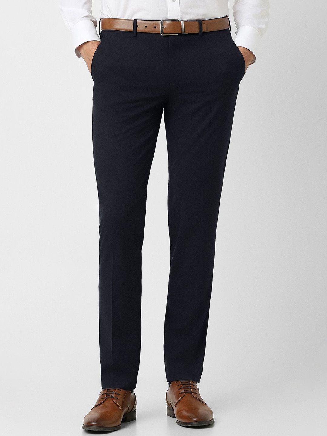 Van Heusen Men Textured Slim Fit Formal Trousers-picture-23