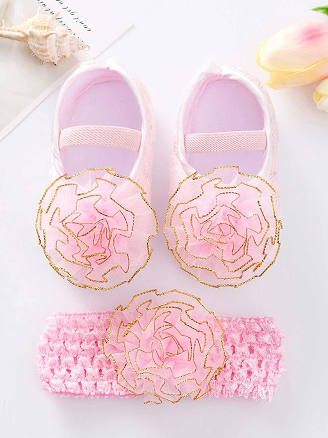 SYGA Infant Girls Cute Bow Booties With Hairband-picture-28