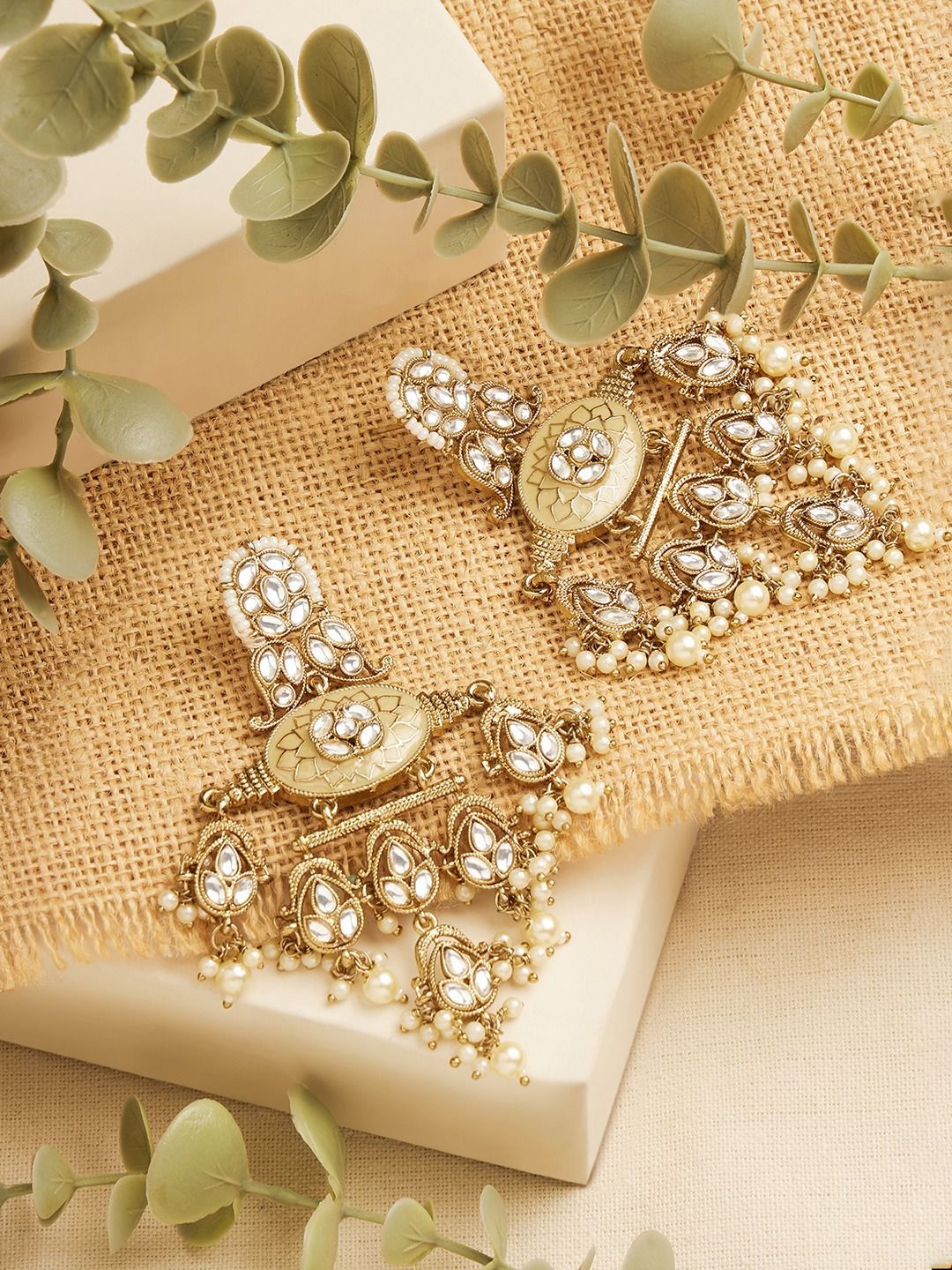 Zaveri Pearls Drop Earrings-picture-29