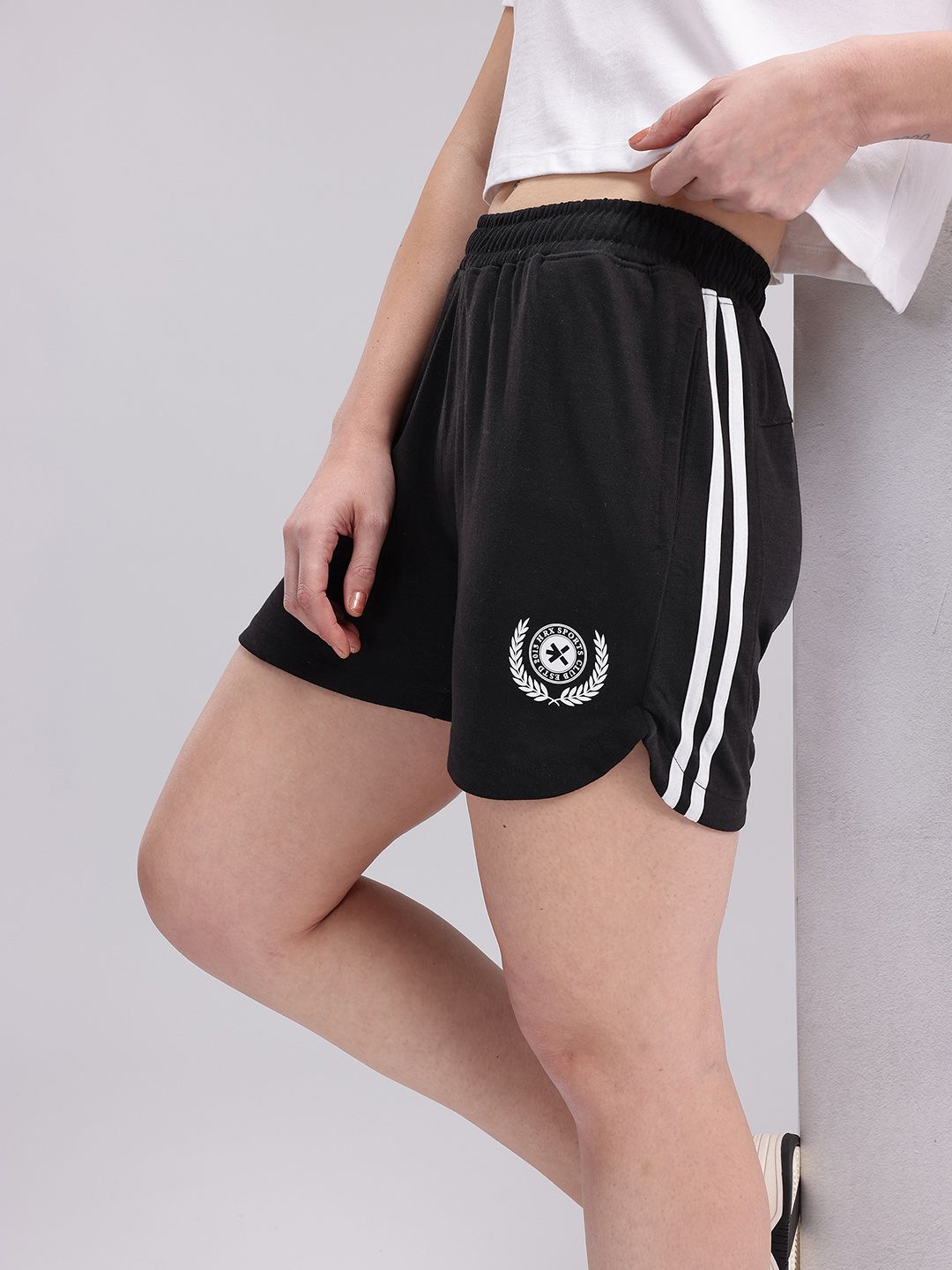 HRX by Hrithik Roshan Women Side Striped Shorts-picture-41