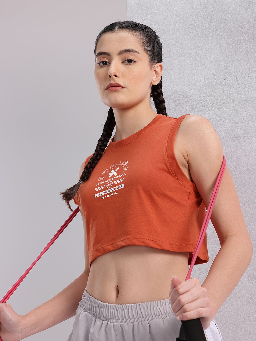 HRX by Hrithik Roshan Printed Cropped Training T-shirt-picture-21