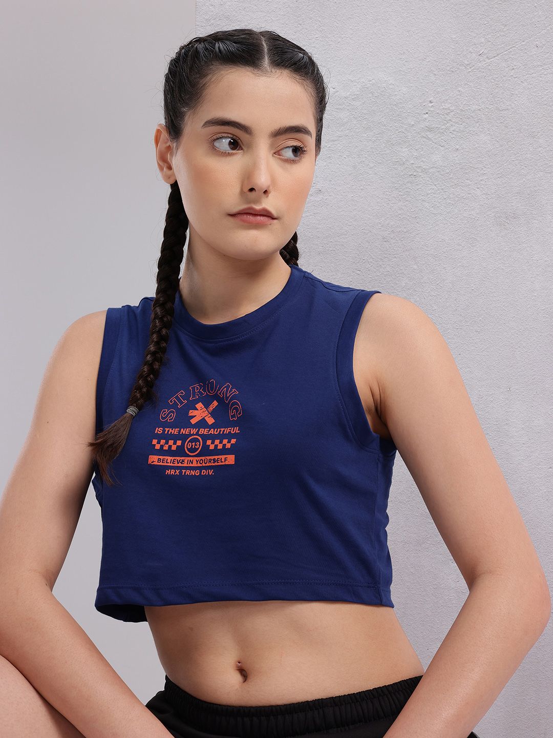 HRX by Hrithik Roshan Printed Cropped Training T-shirt-picture-19