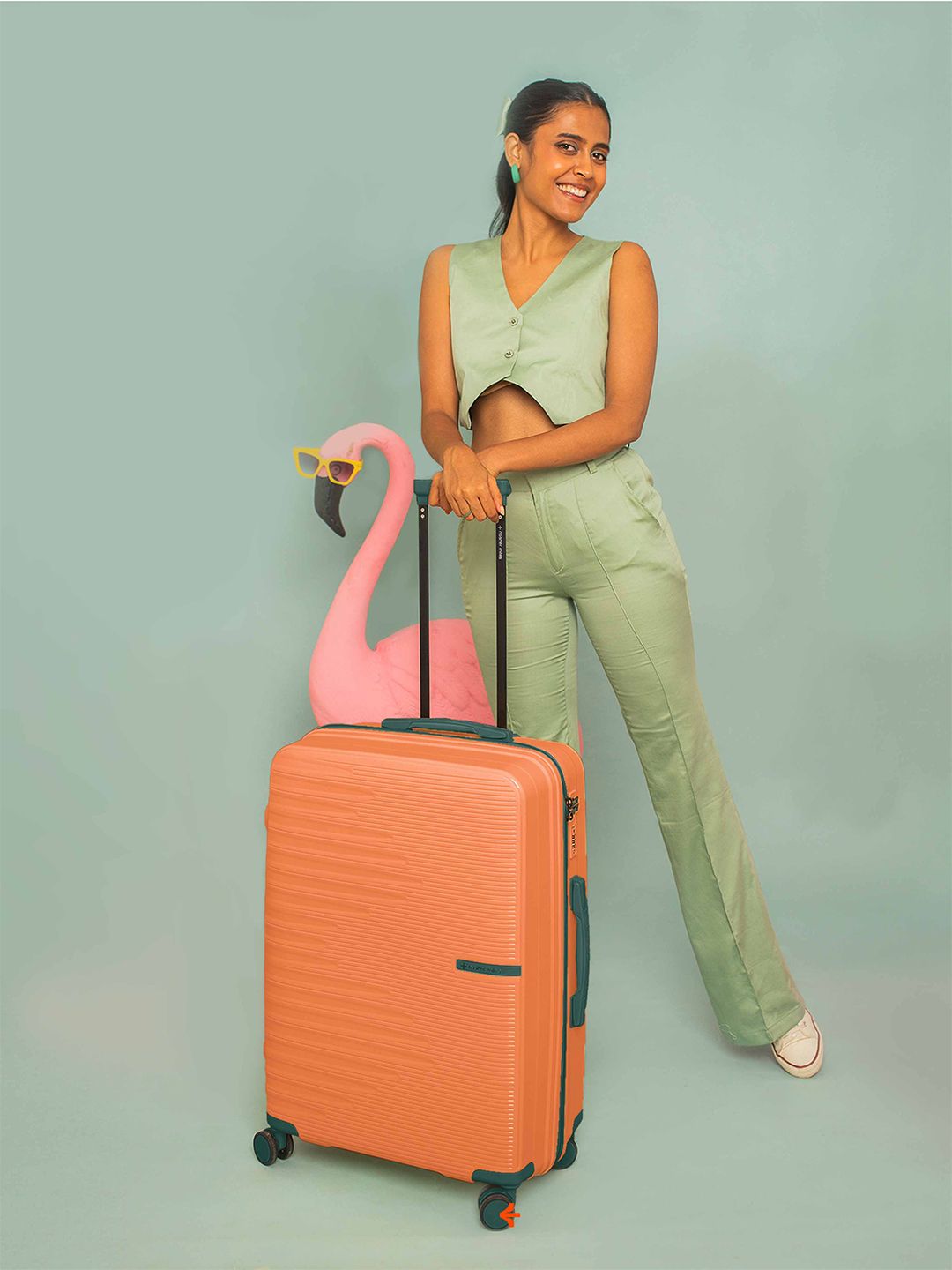 Nasher Miles Havelock Polypropylene TSA Lock Medium Orange Trolley Bag - 24 Inch (65 cm)-picture-11