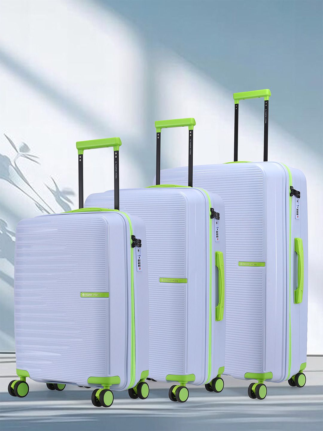 Nasher Miles Havelock Polypropylene TSA Lock Set of 3 S/M/L Purple Trolley Bags 55-65-75cm-picture-21