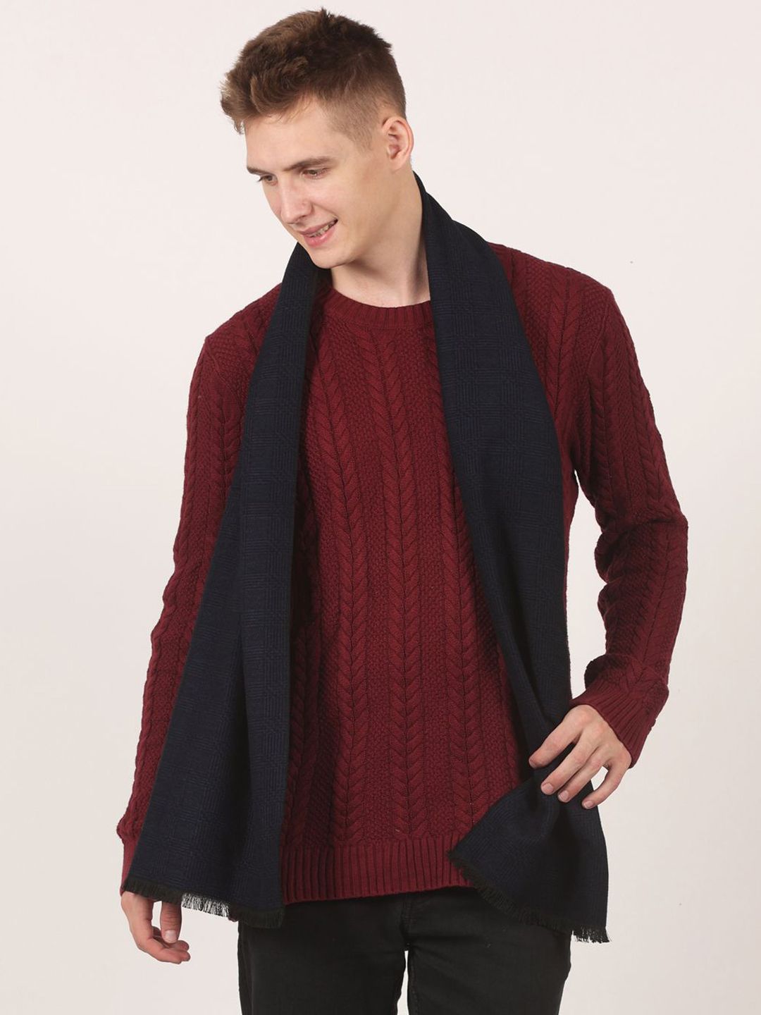 Cazzano Men Checked Acrylic Mufflers-picture-41