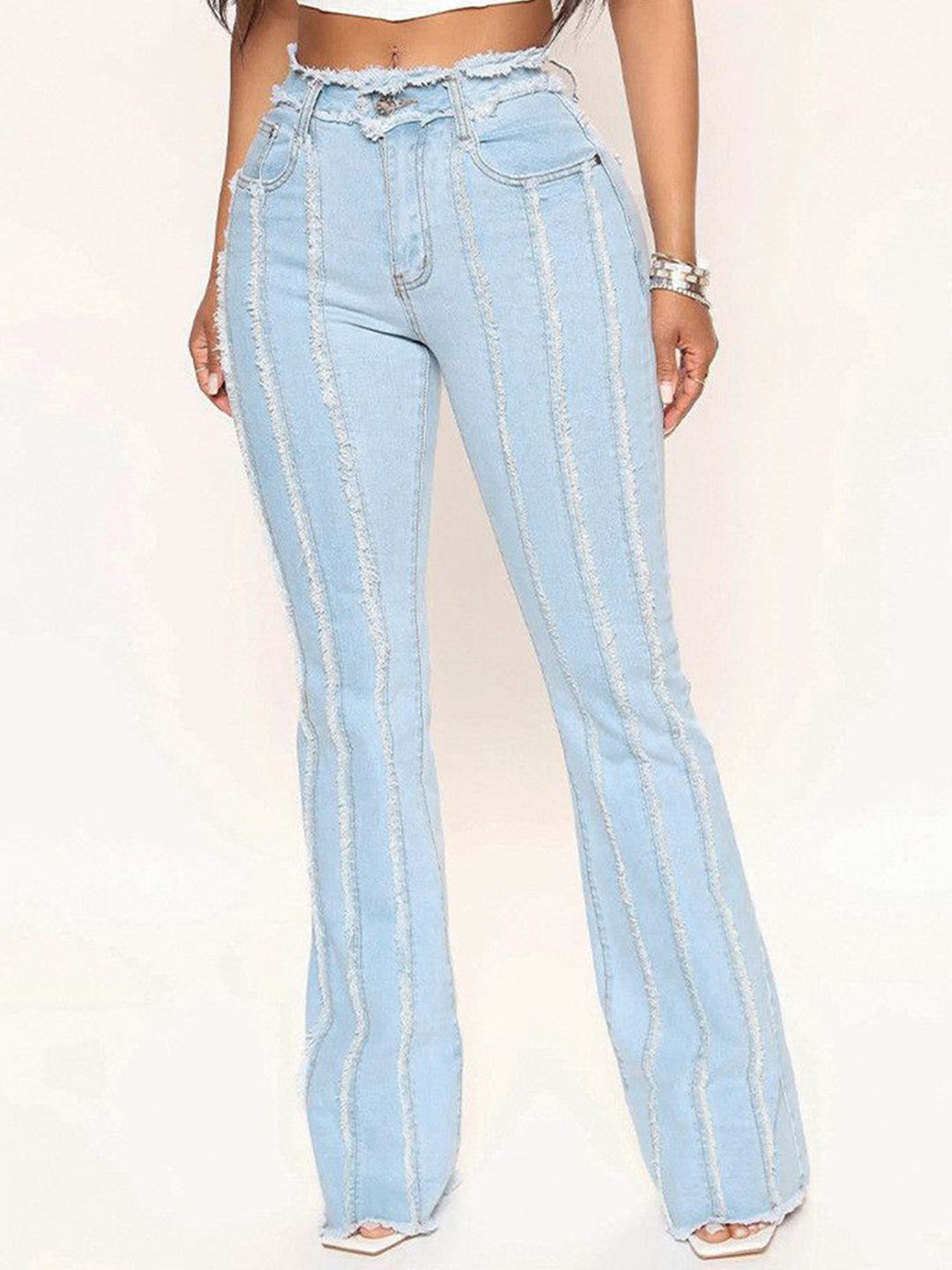 The Roadster Lifestyle Co. Women Striped Cotton Slim-Fit Jeans-picture-51