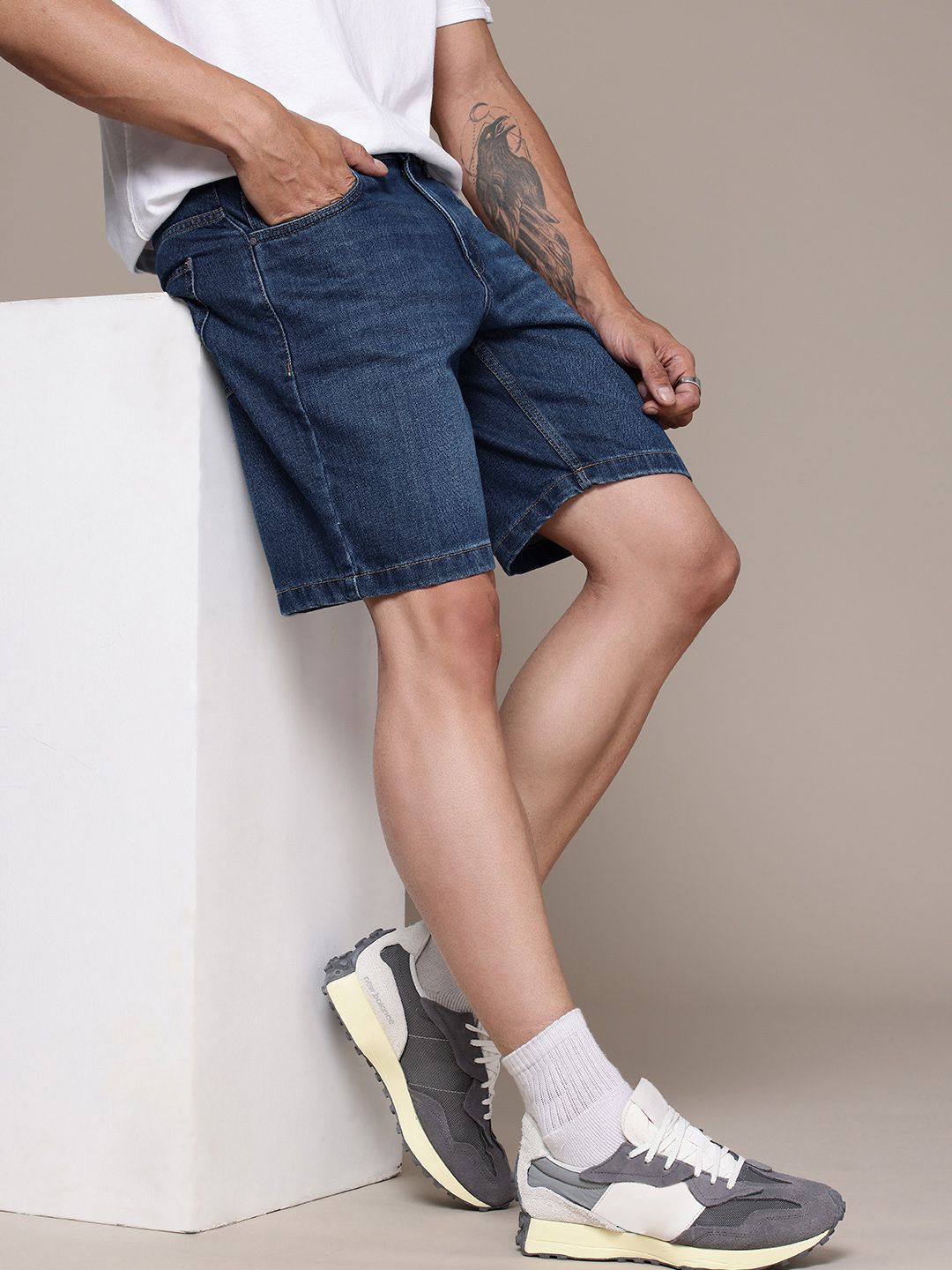 The Roadster Life Co. Men Pure Cotton Denim Shorts-image-42