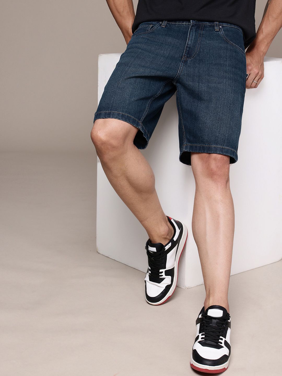 The Roadster Life Co. Men Pure Cotton Denim Shorts-picture-35