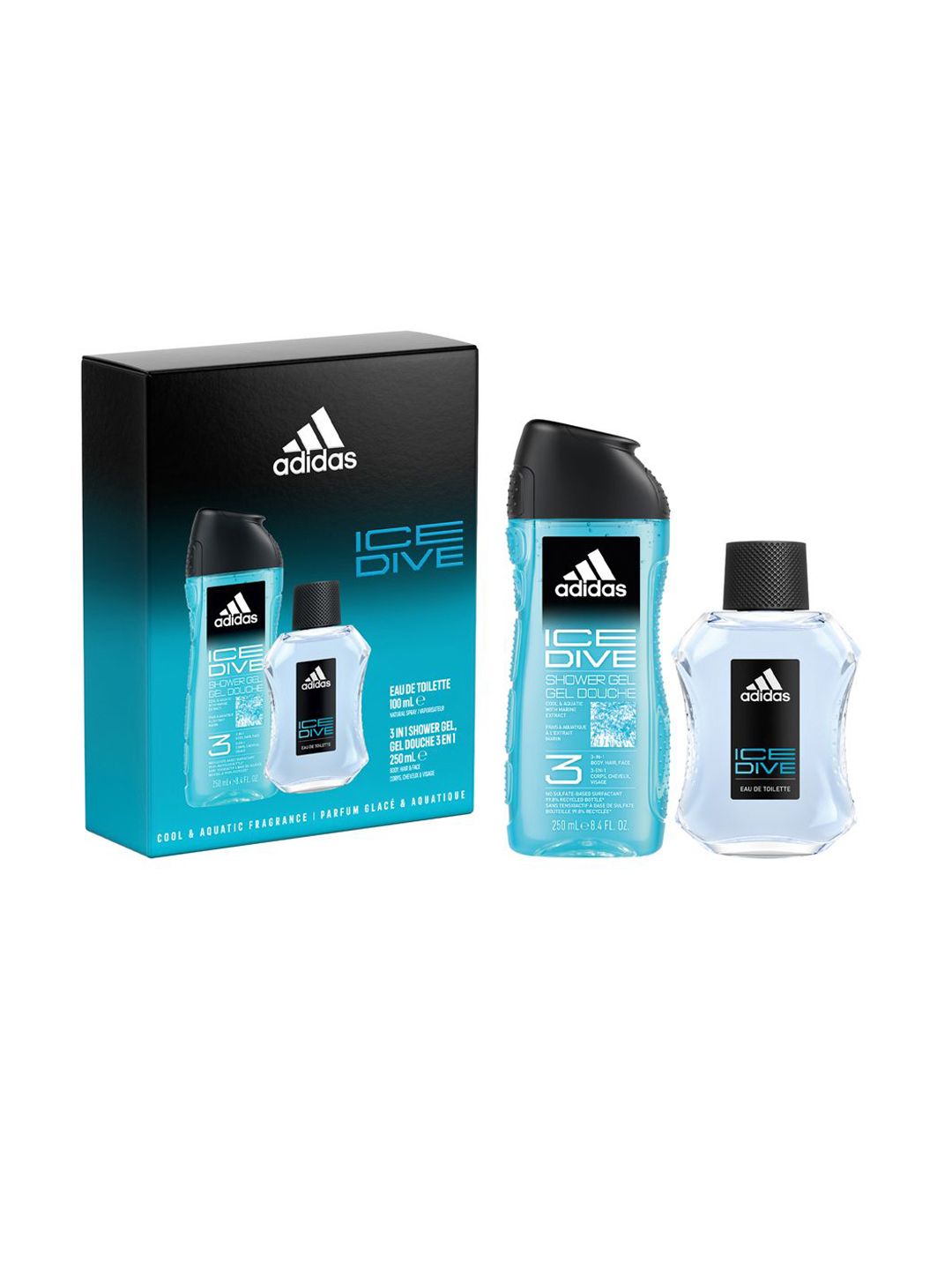 Adidas Ice Dive Gift Set With Eau de Toilette - 100ml & Shower Gel - 250ml