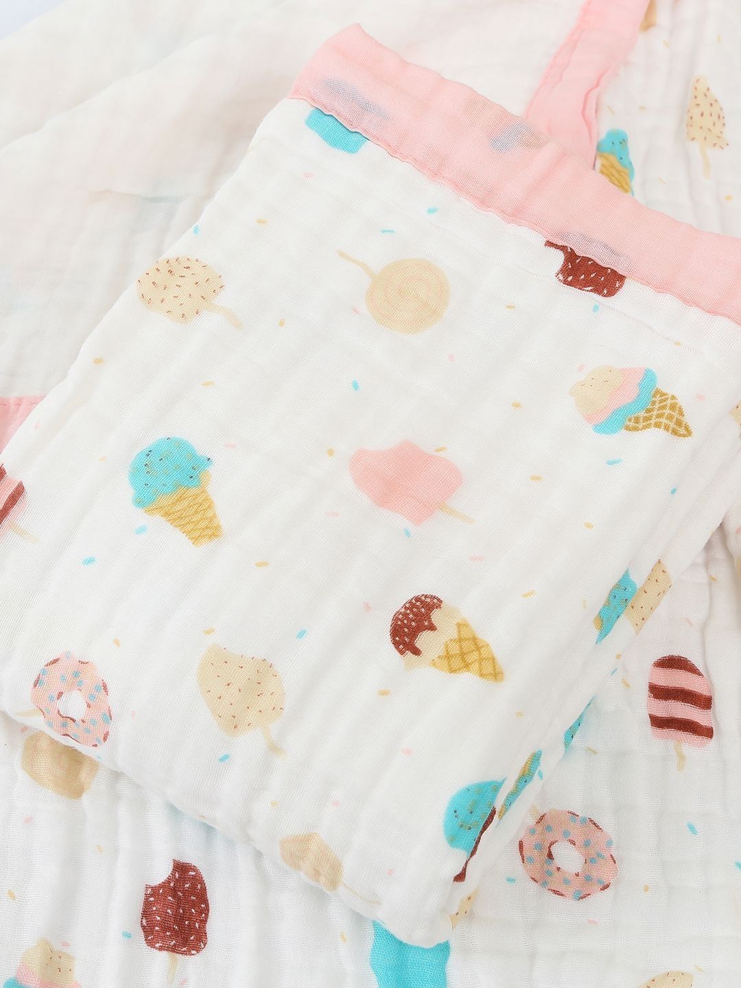 Baby Moo Pink & White Checked 210 GSM Single Bed Blanket