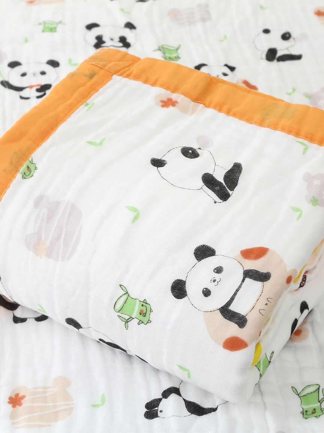 Baby Moo Orange & White Checked 210 GSM Single Bed Blanket-image-21