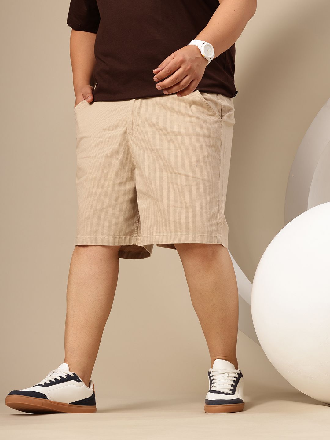 Sztori Men Striped Low-Rise Regular Shorts