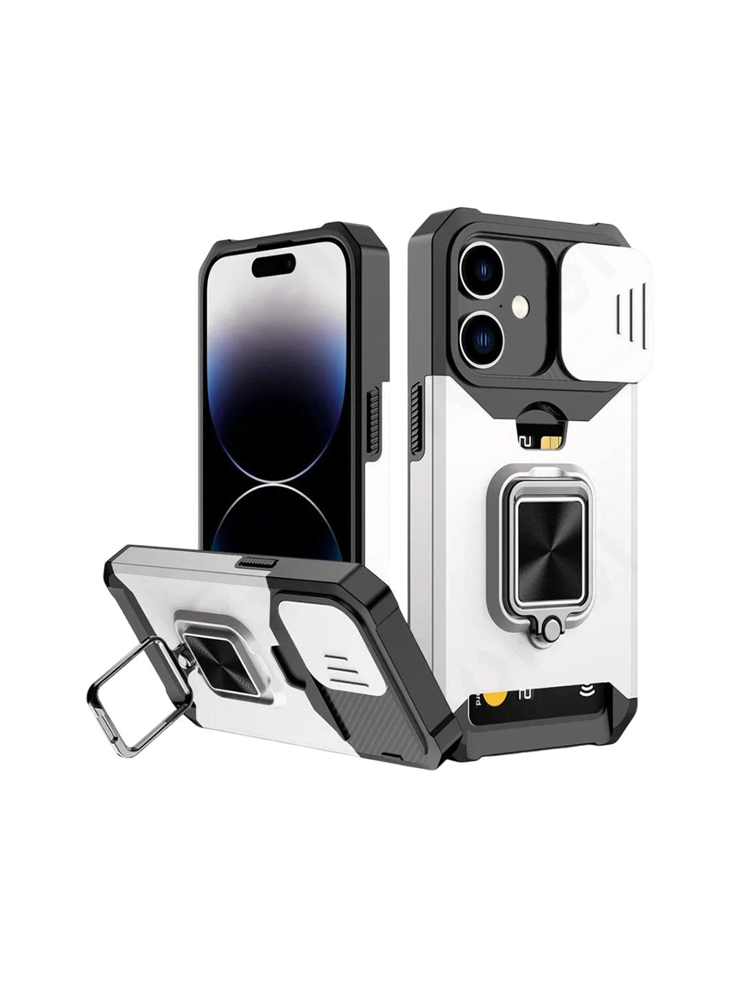 Luxury Kase LK177 Camera Slide Protection Ring Magnetic Kickstand iPhone 16 Plus Back Case-picture-56