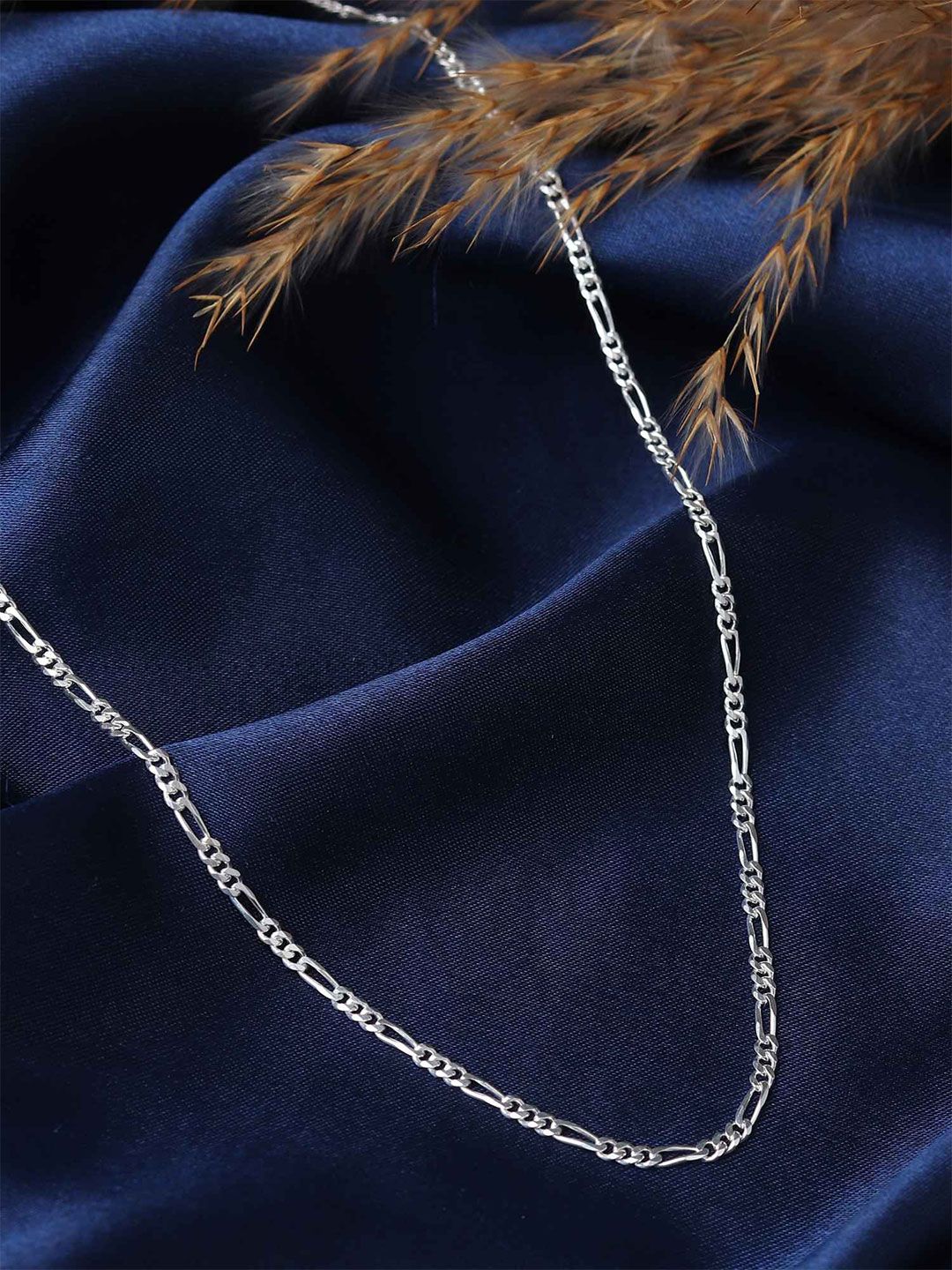 AKSHAT SAPPHIRE Men 92.5 Sterling Silver Figaro Chain-picture-10