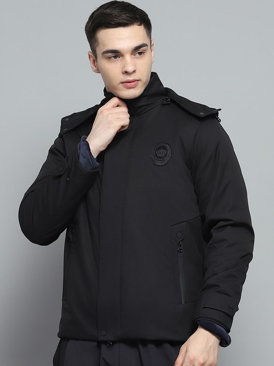 Monte Carlo Men Hooded Solid Sporty Lightweight Jacket-picture-42