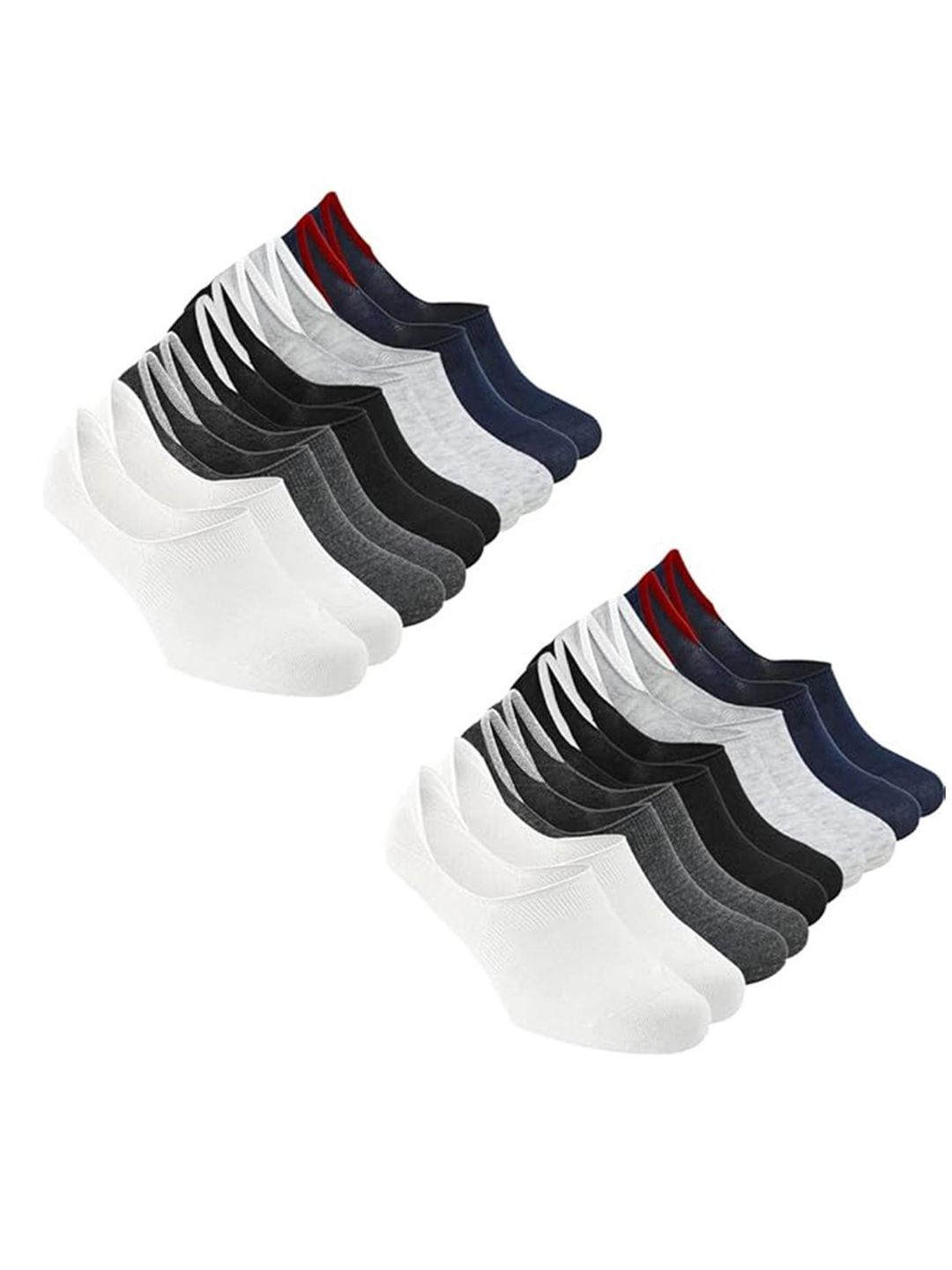 Xjarvis Unisex Pack Of 10 Assorted Cotton Shoe Liners-Length Anti-Slip Socks-picture-42