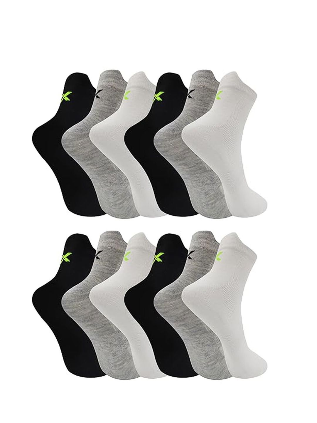 Xjarvis Pack Of 12 Ankle-Length Socks-picture-40