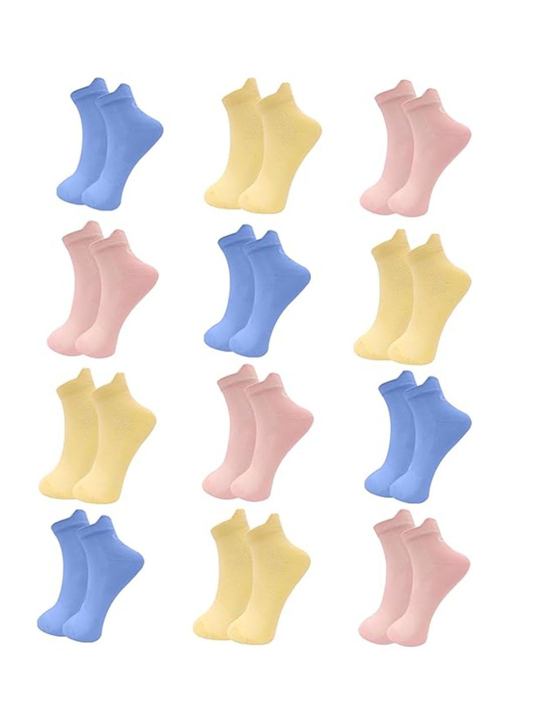 Xjarvis Women Pack Of 12 Assorted Ankle-Length Socks-image-31