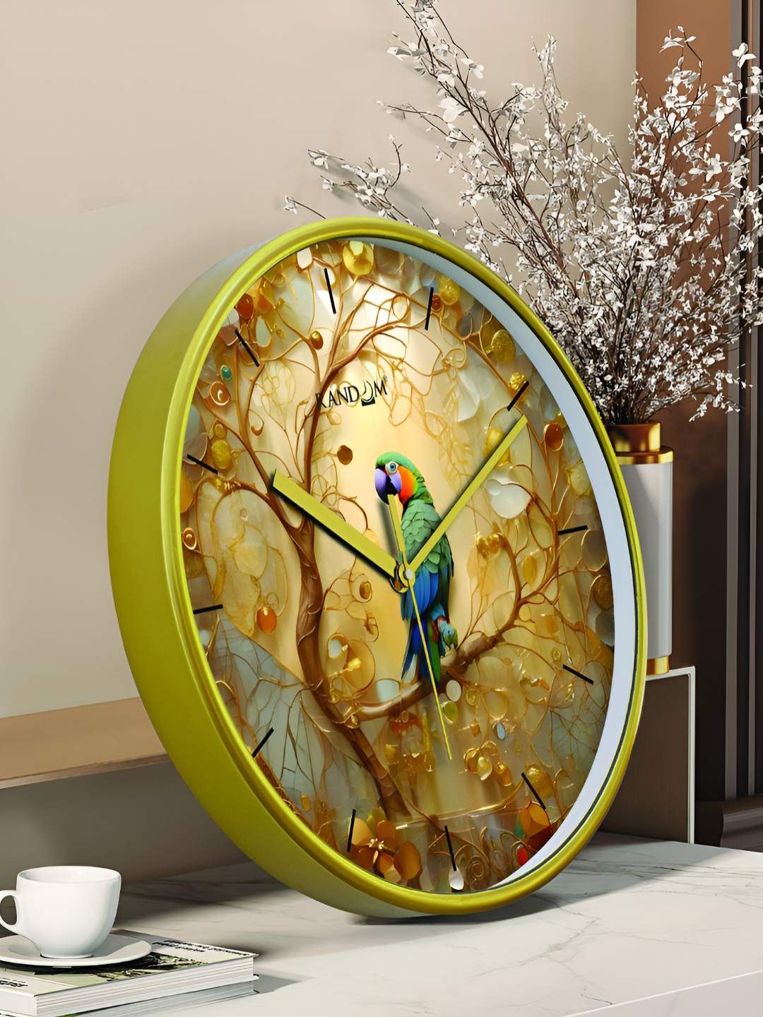 RANDOM Green & Blue Printed Round Shaped Contemporary Analogue Wall Clock-picture-22