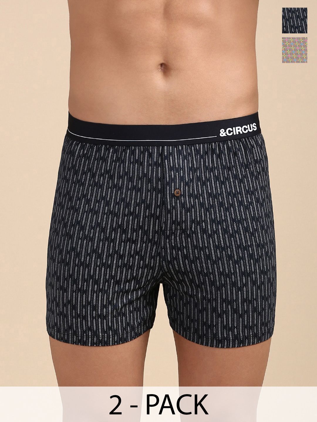 &CIRCUS Pack Of 2 Printed Relaxed fit Boxers-image-3