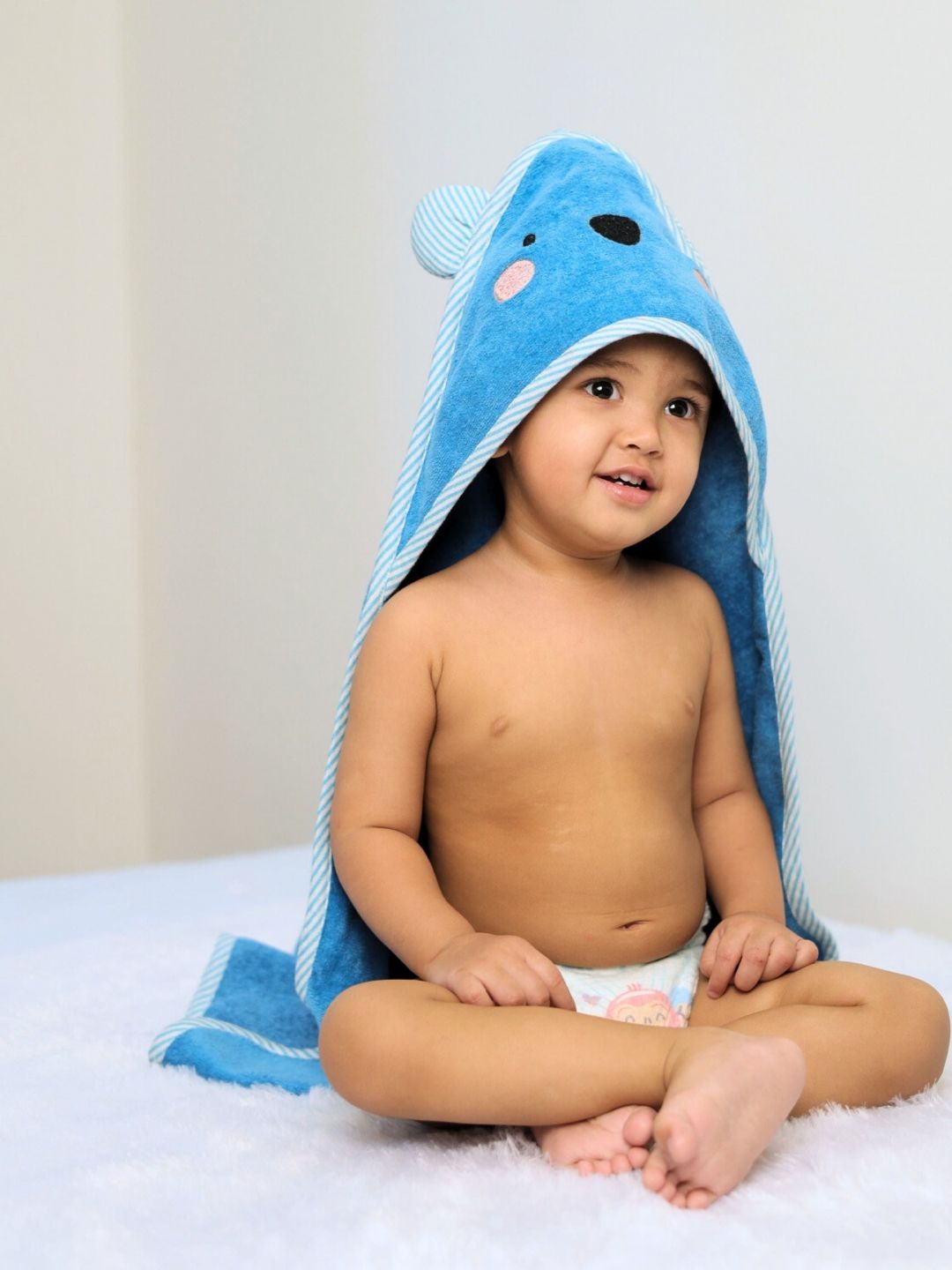TIDY SLEEP Blue & Black Terry Cotton 300 GSM Bath Towel-picture-21