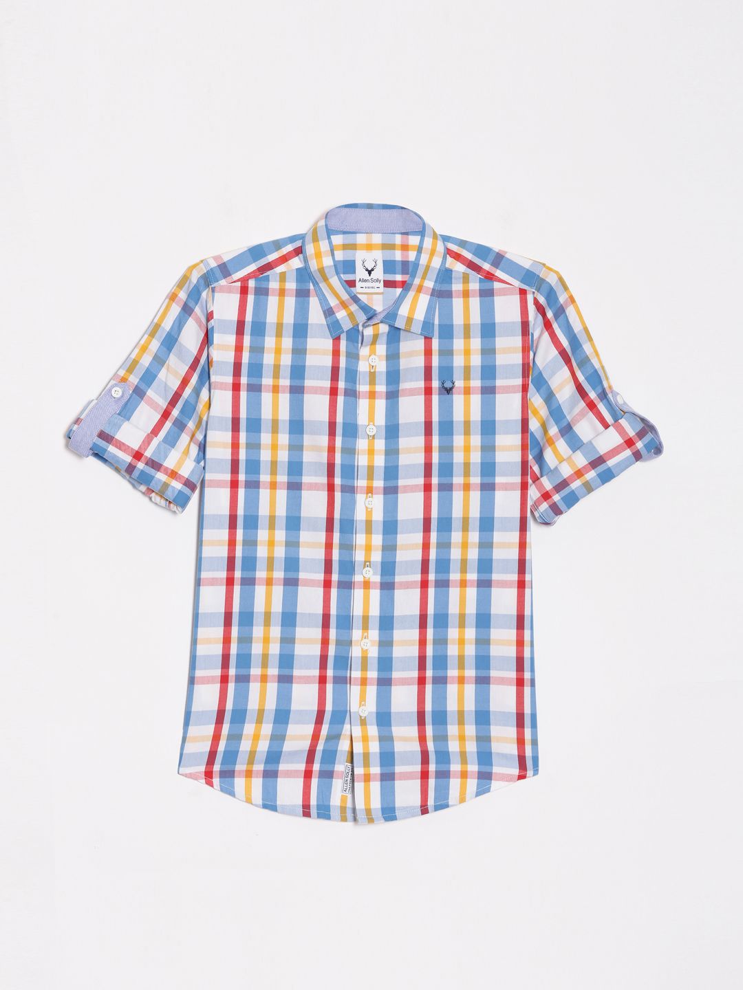 Allen Solly Junior Boys Slim Fit Spread Collar Tartan Checked Cotton Casual Shirt-picture-45