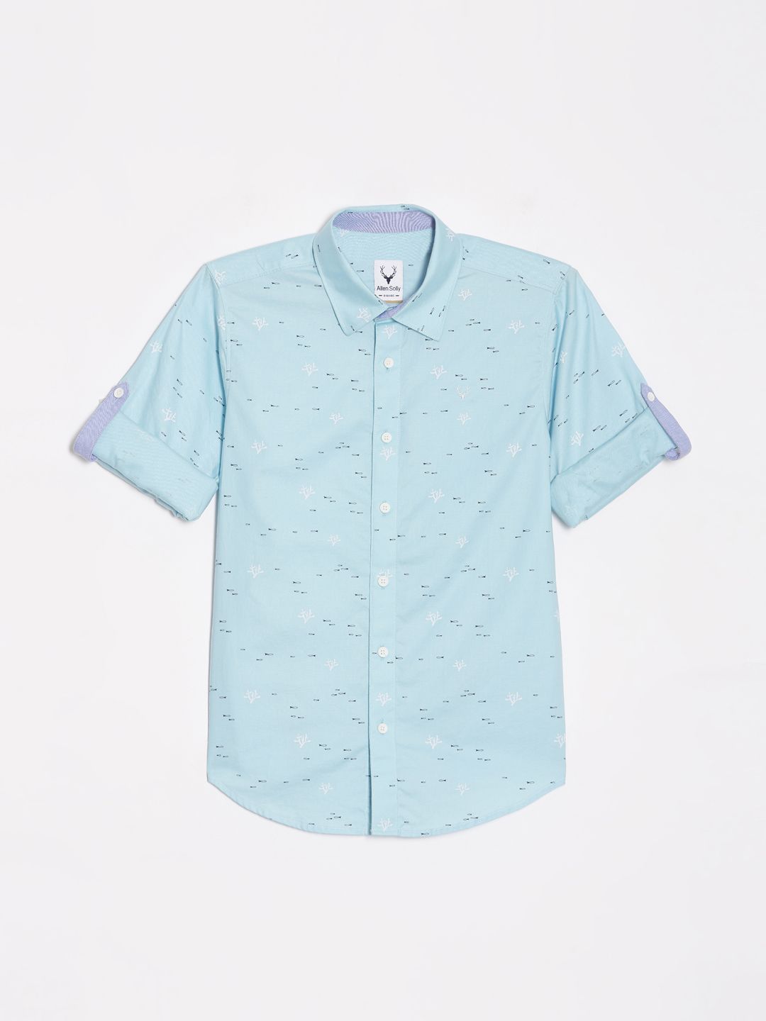 Allen Solly Junior Boys Slim Fit Spread Collar Conversational Printed Cotton Casual Shirt-picture-18