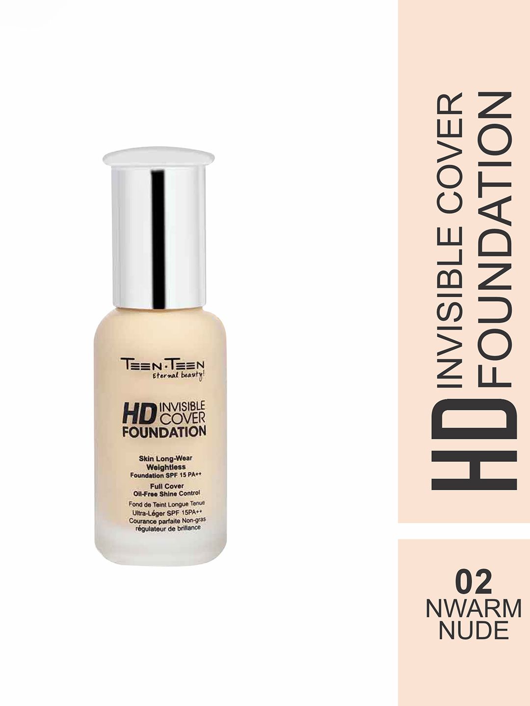 TEEN TEEN COSMETICS HD Invisible Cover SPF 15PA++ Foundation - 40 ml NWarm Nude 02-image-16