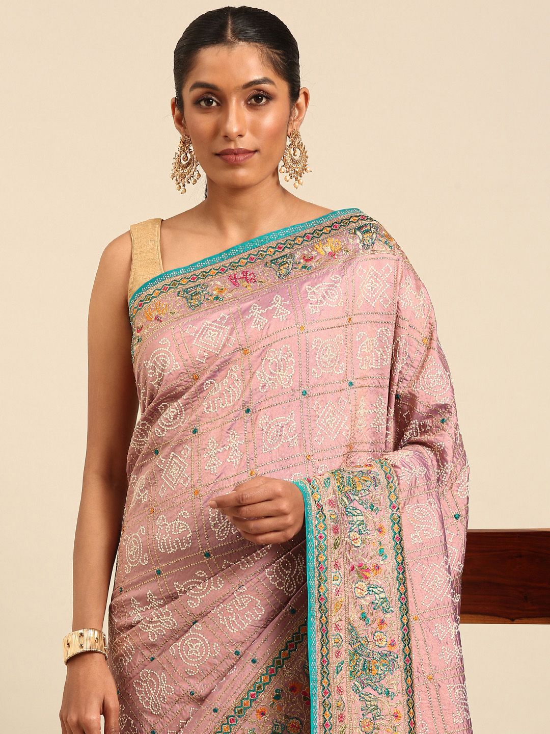 MOHEY Woven Design Embroidered Art Silk Saree-image-10
