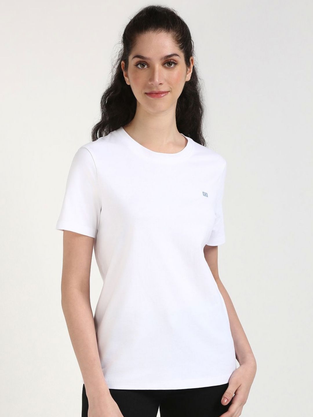 Tommy Hilfiger Women Solid Round Neck Cotton T-shirt-picture-38