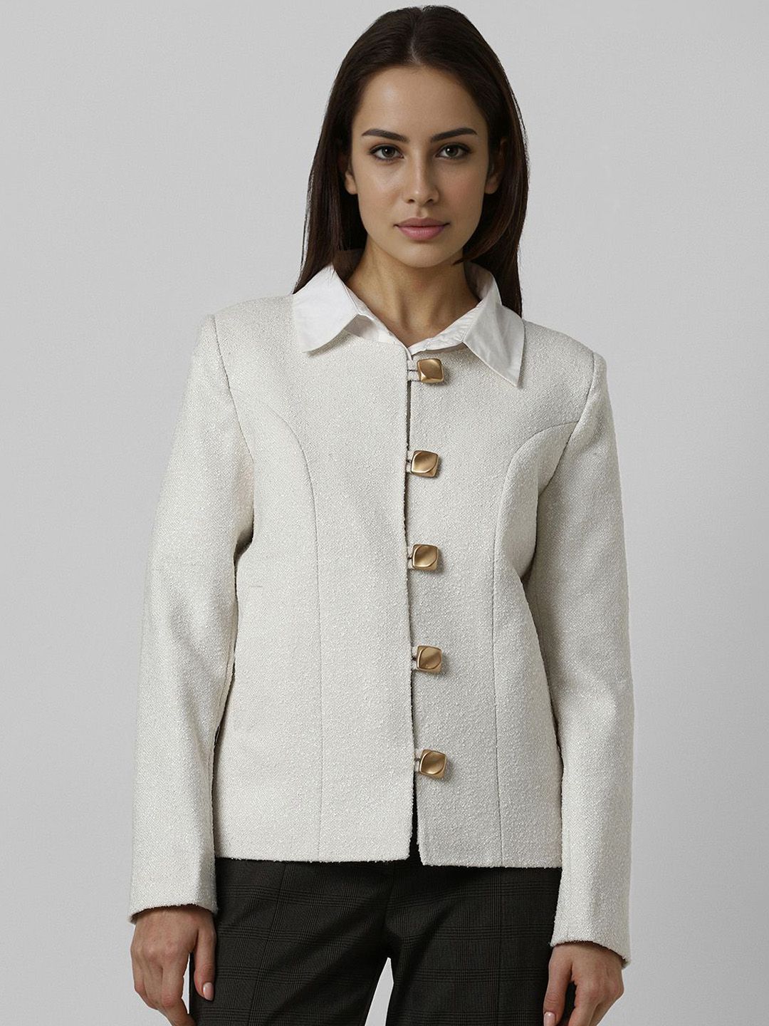 Van Heusen Self Design Single-Breasted Long Sleeves Regular Fit Blazer