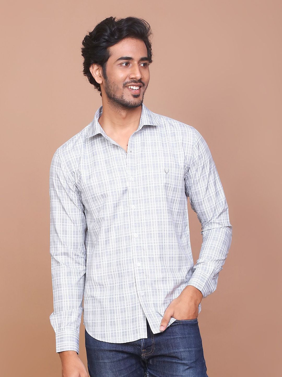 RAVINIK Men Grid Tattersall Checks Opaque Checked Casual Shirt-picture-12