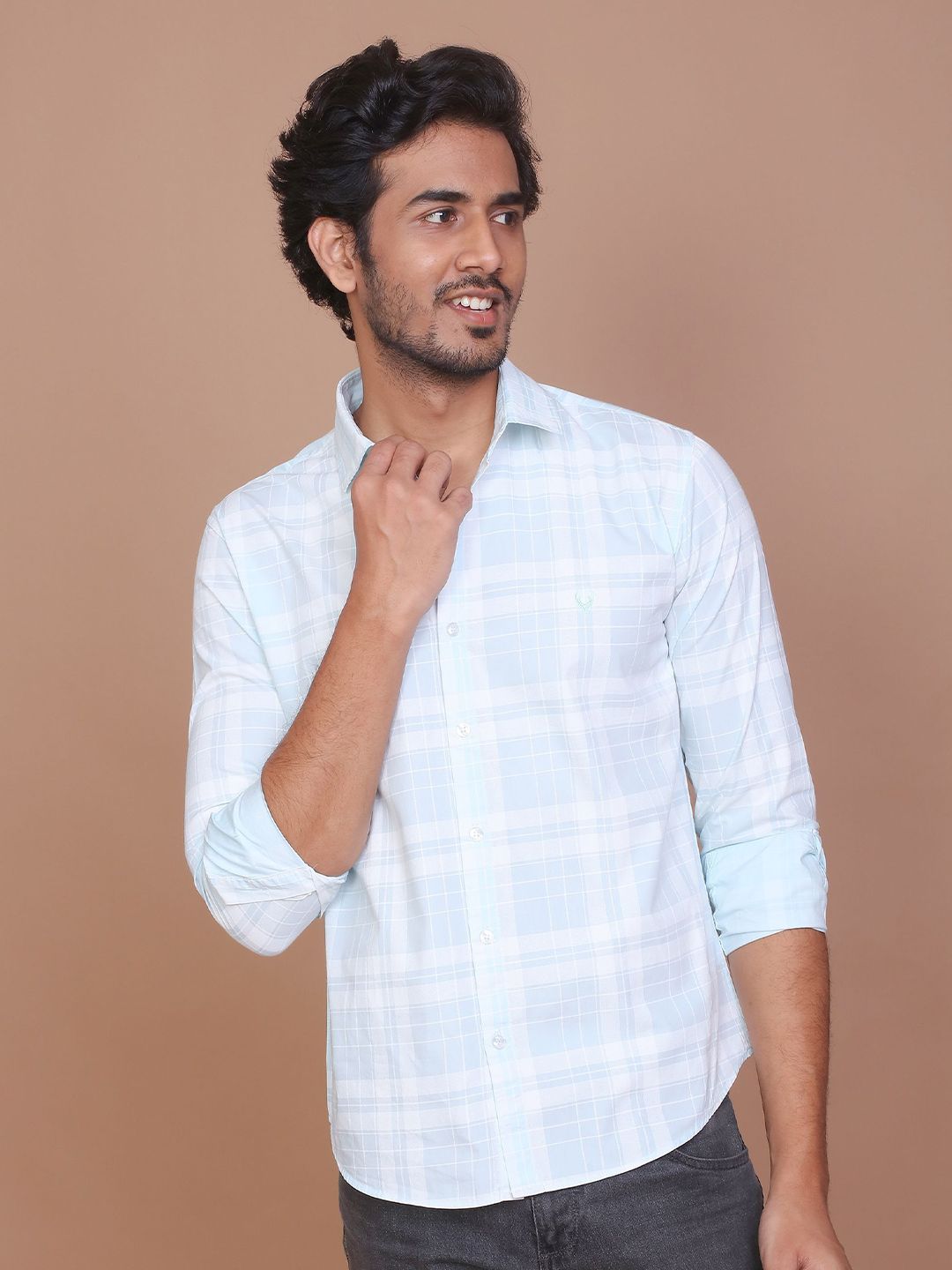 RAVINIK Men Opaque Checked Casual Shirt-image-42