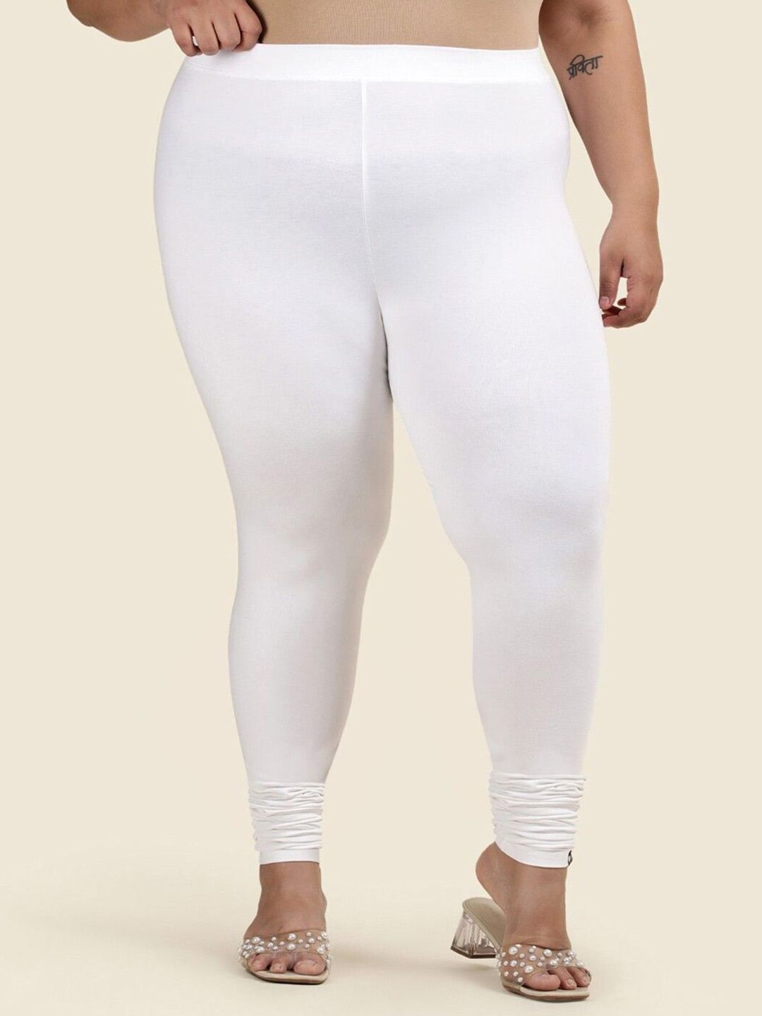 TWIN BIRDS Plus Size Women Super Stretch Churidar Length Leggings-image-46