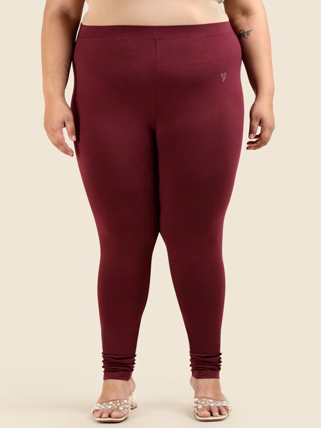 TWIN BIRDS Plus Size Women Super Stretch Cotton Churidar Length Leggings