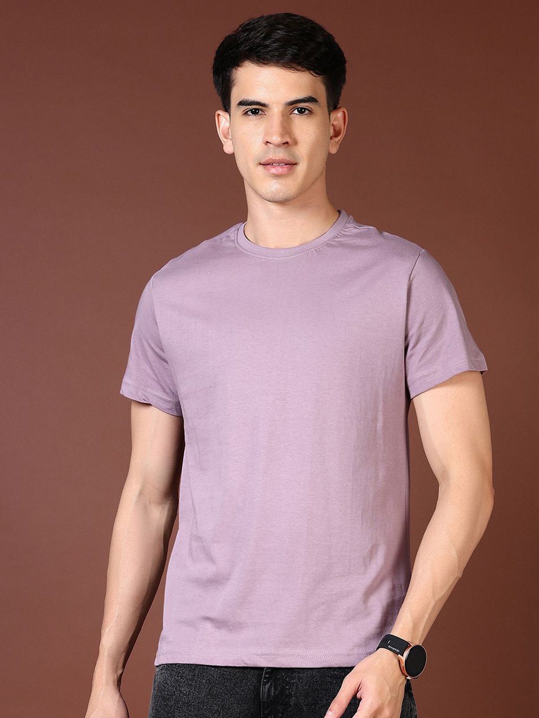 V-Mart Men Solid Round Neck Cotton T-shirt-picture-37