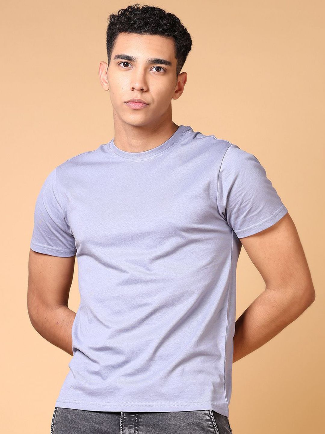 V-Mart Men Solid Round Neck Cotton T-shirt-picture-25