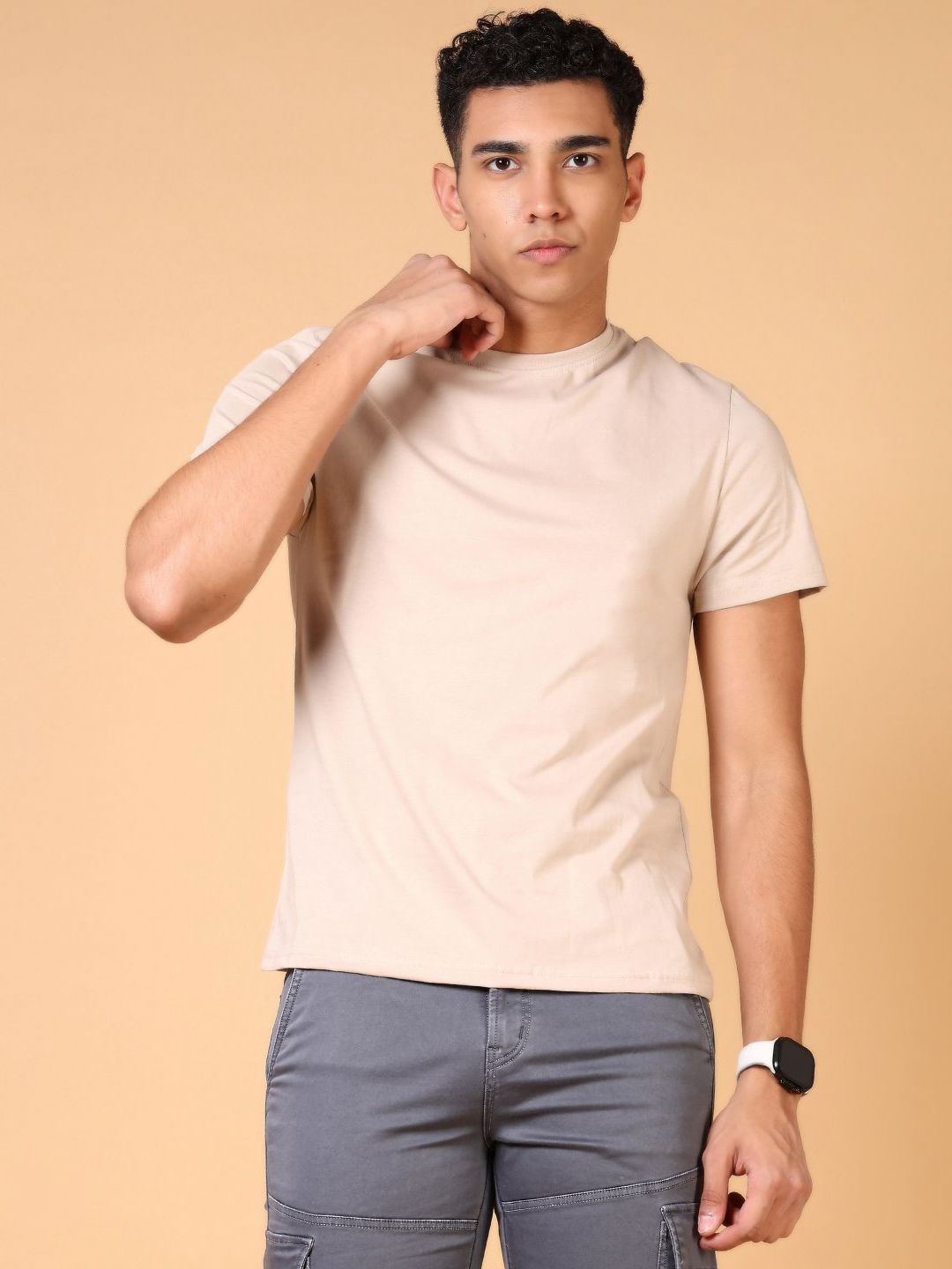 V-Mart Men Solid Round Neck Cotton T-shirt-picture-36