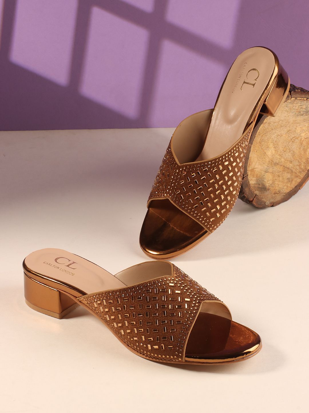 Carlton London Embellished Block Heel Sandals-picture-35