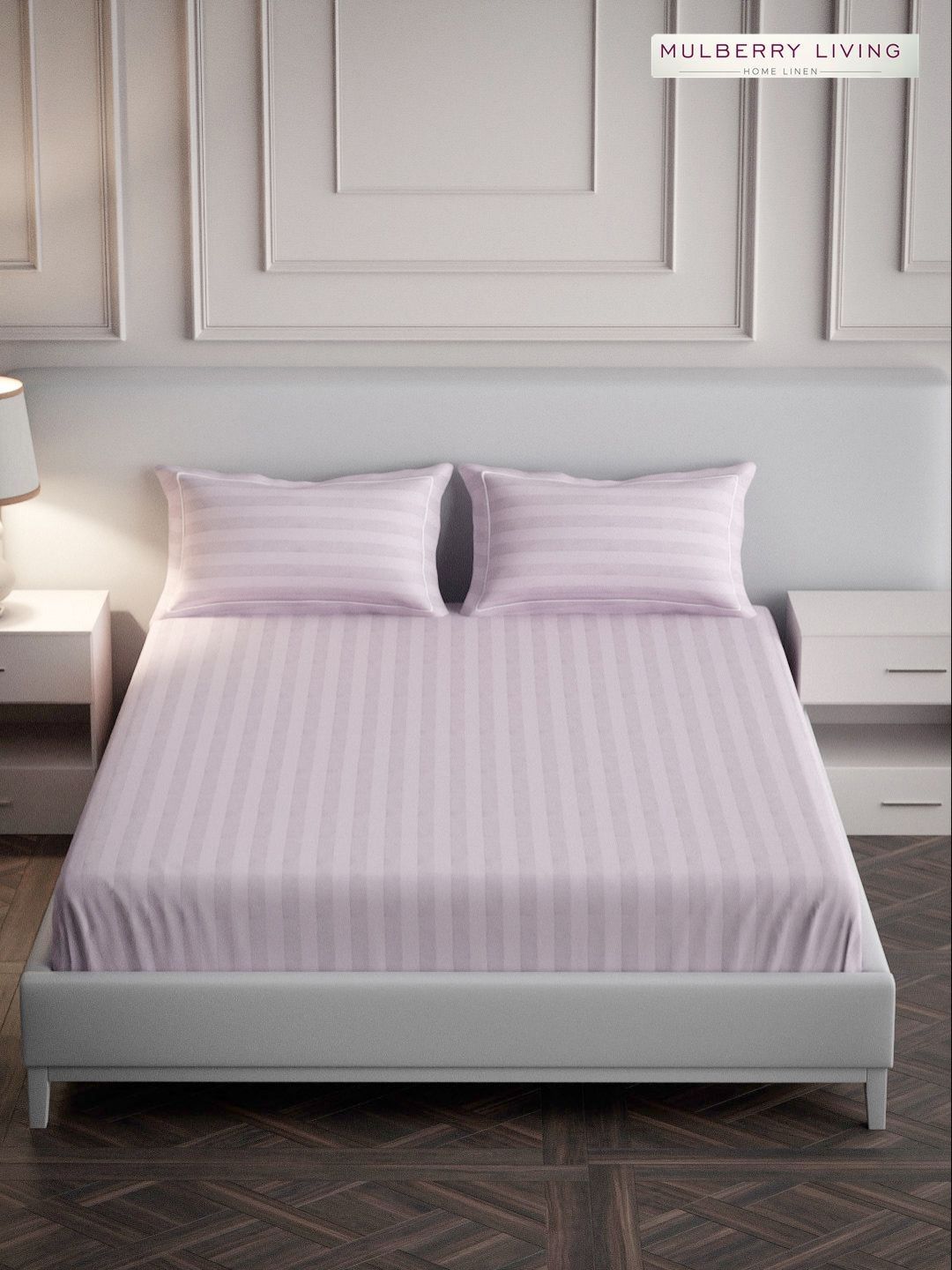 Mulberry Living Pink Striped 300 TC Cotton King Bedsheet Set Covers 2.74 m x 2.74 m-picture-20